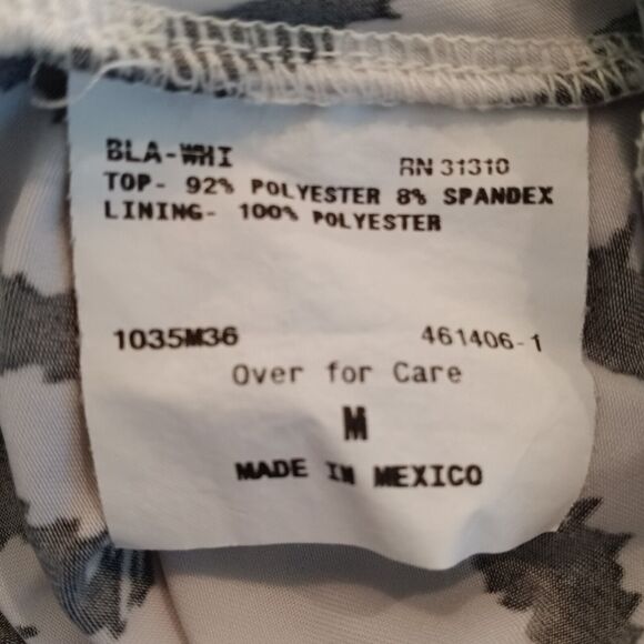 BCX Women's Medium Summer Black & White Ruffle Top Beachy Boho - Picture 14 of 16